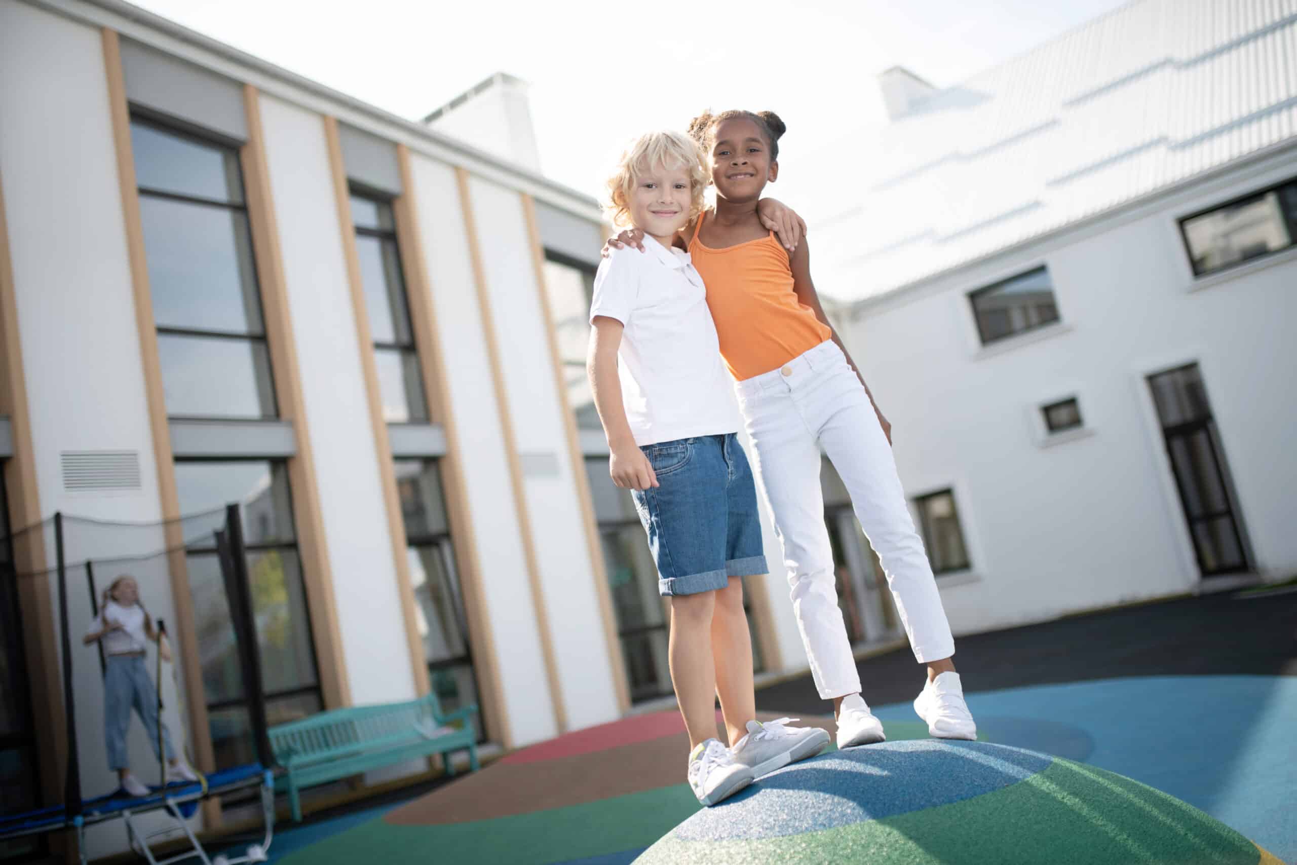 Children enjoying time together while playing outside